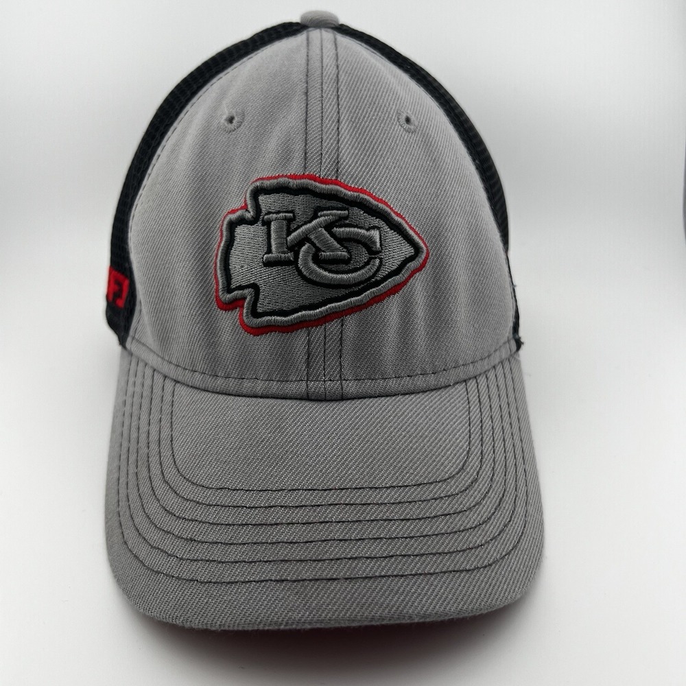 Kansas City Chiefs New Era 39THIRTY Youth Flex Fit Hat Gray Black NFL Cap